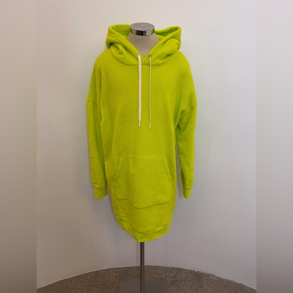 Outerknown Neon Green Hooded Sweatshirt Dress